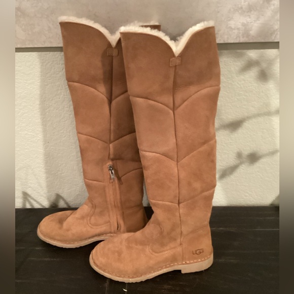 UGG Shoes - UGG Samantha knee high sheepskin boots. Chestnut Size 8.5